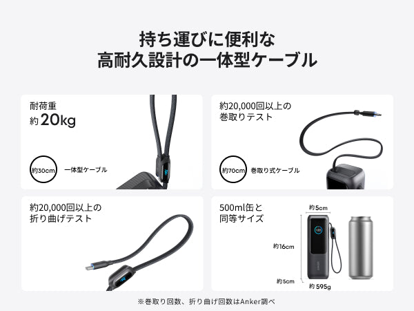 一体型 & 巻取り式ケーブル