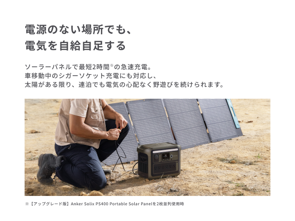 ソーラーパネルで発電