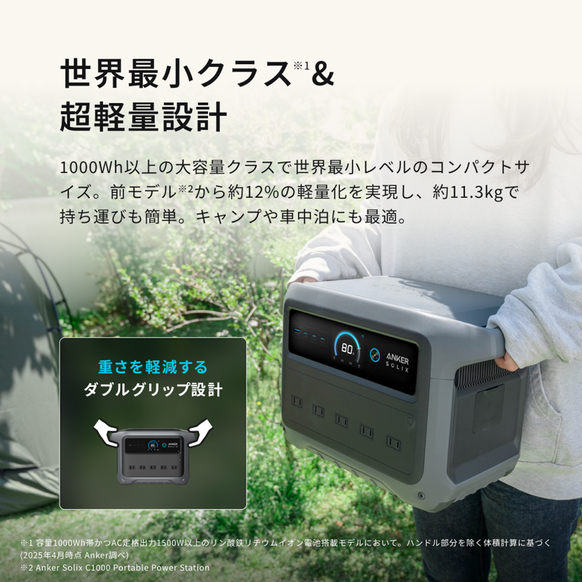 Anker Solix C1000 Gen 2 Portable Power Station with Anker Solix C1000 / C800 専用防塵 & 防水バッグ