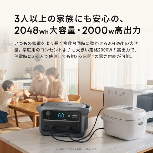 Anker Solix C2000 Gen 2 Portable Power Station ダークグレー with Anker Solix PS200 Dual Portable Solar Panel