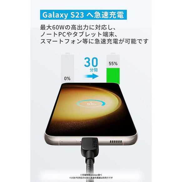 Anker 310 高耐久ナイロン USB-C & USB-C ケーブル 2本セット