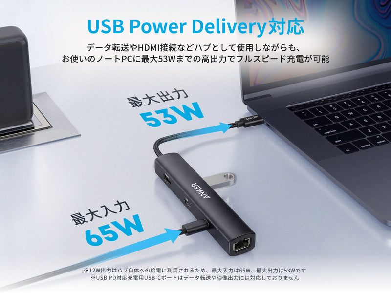 Anker USB-C ハブ (6-in-1, イーサネット) LE