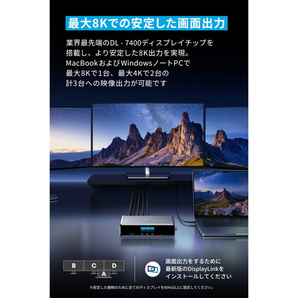 Anker Prime ドッキングステーション (14-in-1, Triple Display, DisplayLink) サブ画像2