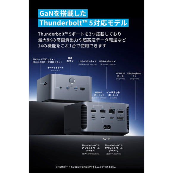 Anker Prime ドッキングステーション (14-in-1, 8K, Thunderbolt 5)