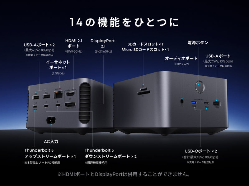 Anker Prime ドッキングステーション (14-in-1, 8K, Thunderbolt 5)