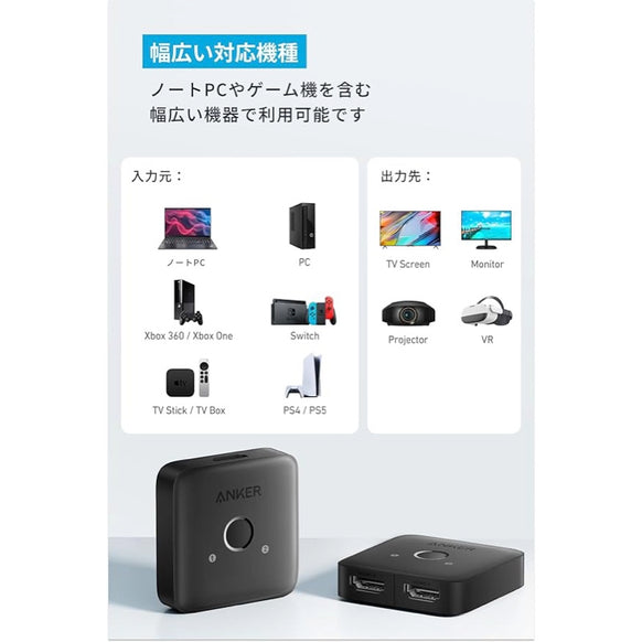 Anker HDMI Switch (2-in-1 Out, 4K HDMI)