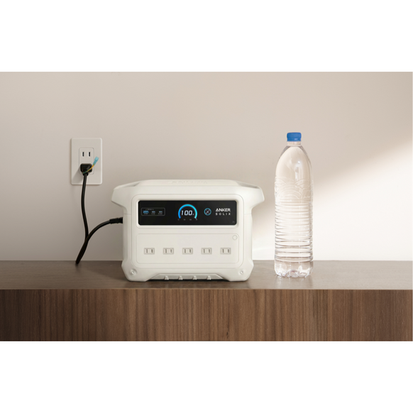 【ジャパネット限定セット】Anker Solix C1000 Gen 2 Portable Power Station LE オフホワイト with Anker Solix PS100 Dual Portable Solar Panel