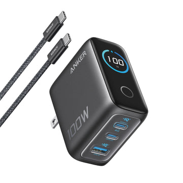 Anker Charger (100W, 3 Ports) with USB-C & USB-Cケーブル