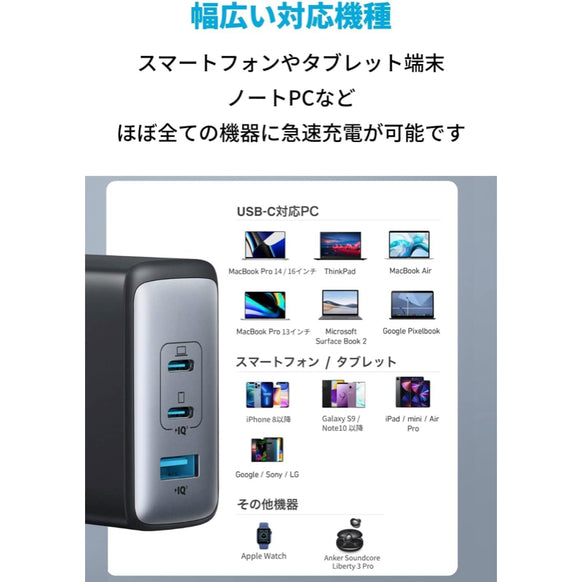 Anker 736 Charger (Nano ll 100W) with USB-C & USB-C ケーブル