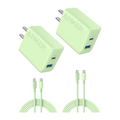 Anker Charger (20W, 2-Port) with USB-C & USB-C ケーブル 2個セット