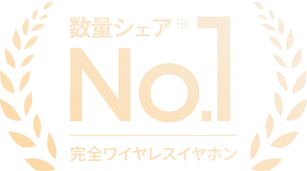 完全ワイヤレスイヤホン 数量シェア No.1
