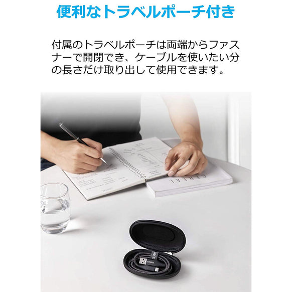 Anker PowerLine+ II USB-C & USB-A ケーブル (USB2.0対応) 0.9m