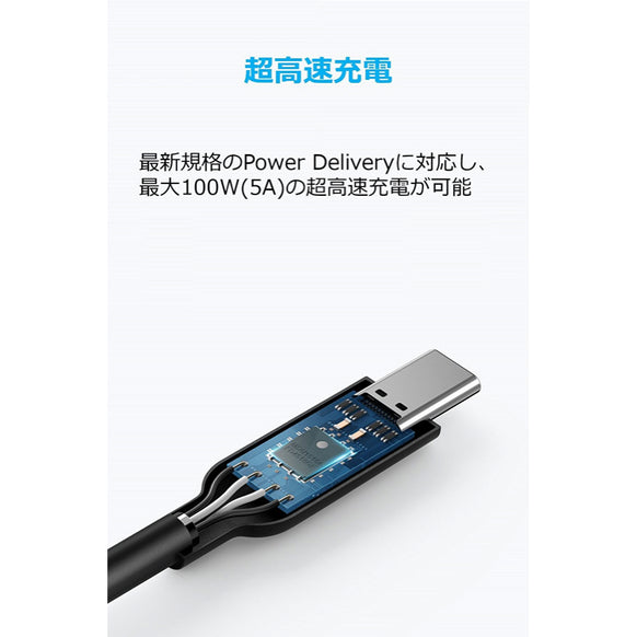Anker PowerLine II USB-C & USB-C ケーブル (USB3.1 Gen2対応)