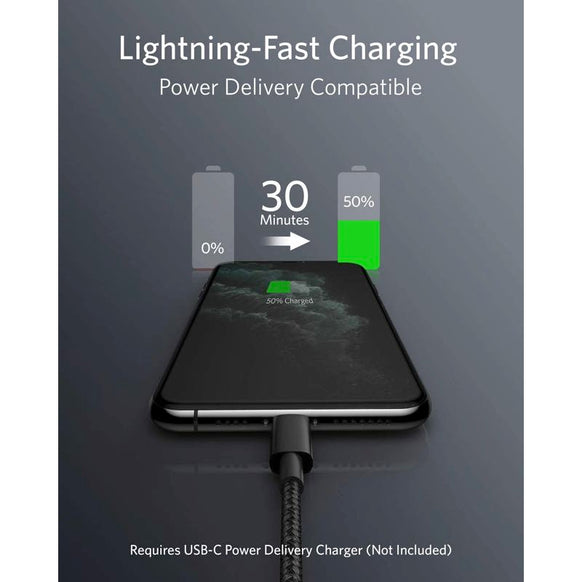 Anker 高耐久ナイロン USB-C ＆ ライトニング ケーブル 1.0m