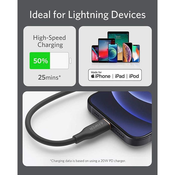 [au+1 collection SELECT] Anker PowerLine III Flow USB-C & ライトニング ケーブル 0.9m