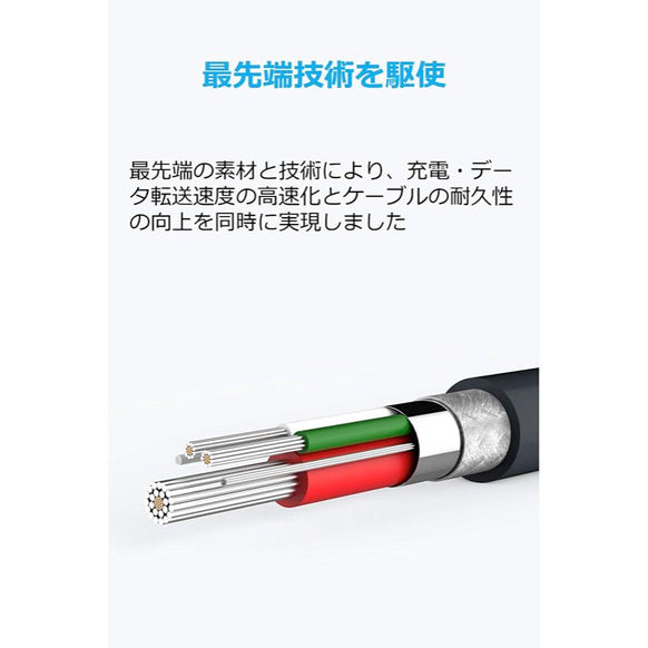 Anker PowerLine Micro USB ケーブル 1.8m 2本セット