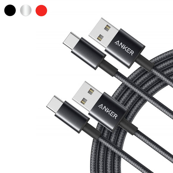 Anker 高耐久ナイロン USB-C & USB-A ケーブル (USB2.0対応) 1.8m 2本セット